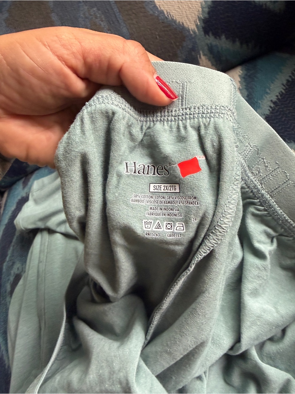 Hanes Women's Pajama Pants mint color - Picture 5 of 5